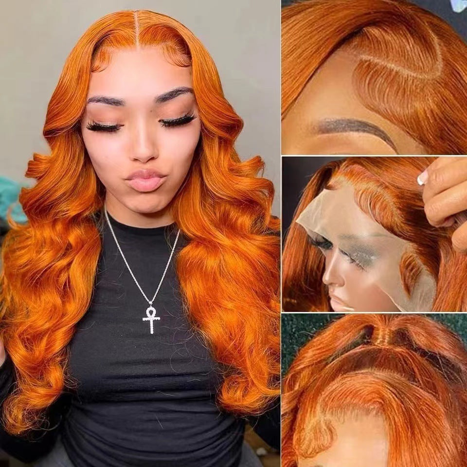 Peluca frontal con diadema y lace, cabello corto y ondulado de fibra de alta temperatura