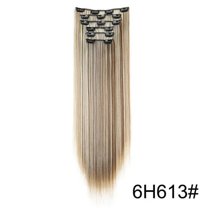 Extensiones de peluca, set de 6 piezas, cabello largo y liso
