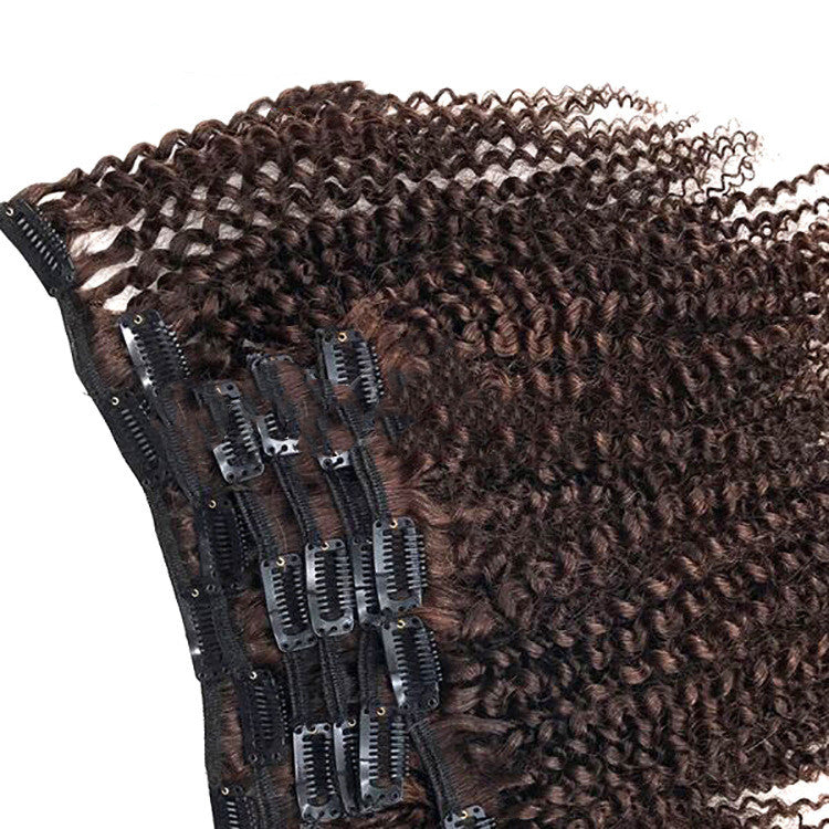 Set de 8 piezas de extensiones clip-in – Rizo africano tipo Spring Curly