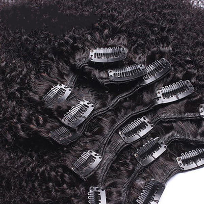 Set de 8 piezas de extensiones clip-in – Rizo africano tipo Spring Curly