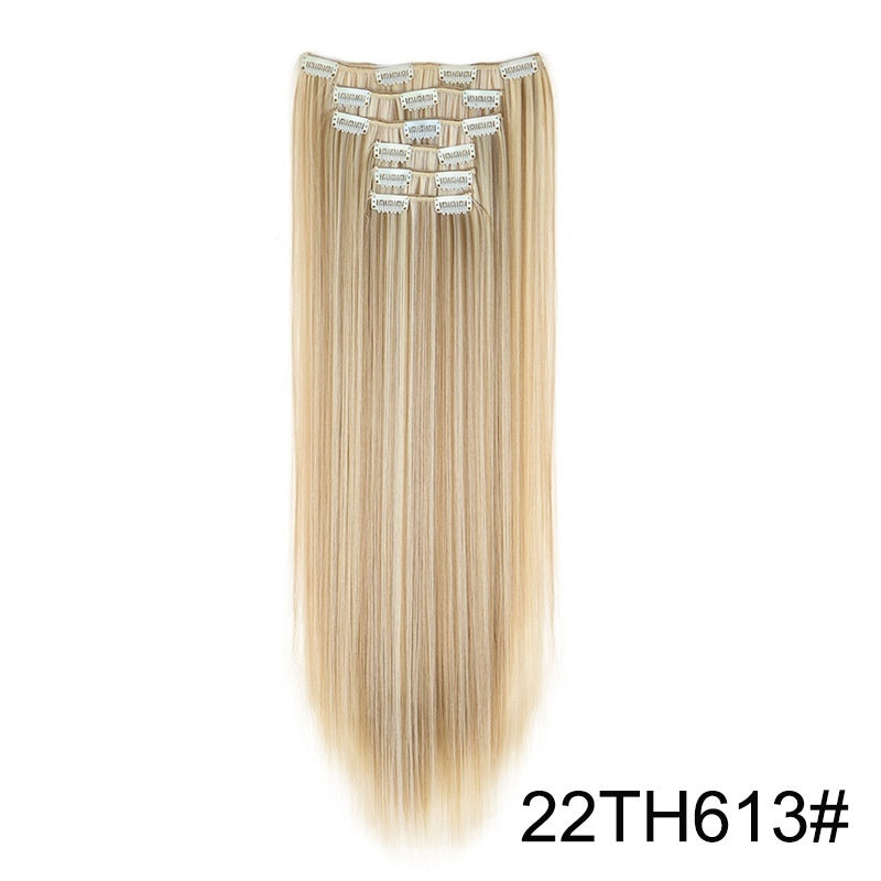 Extensiones de peluca, set de 6 piezas, cabello largo y liso