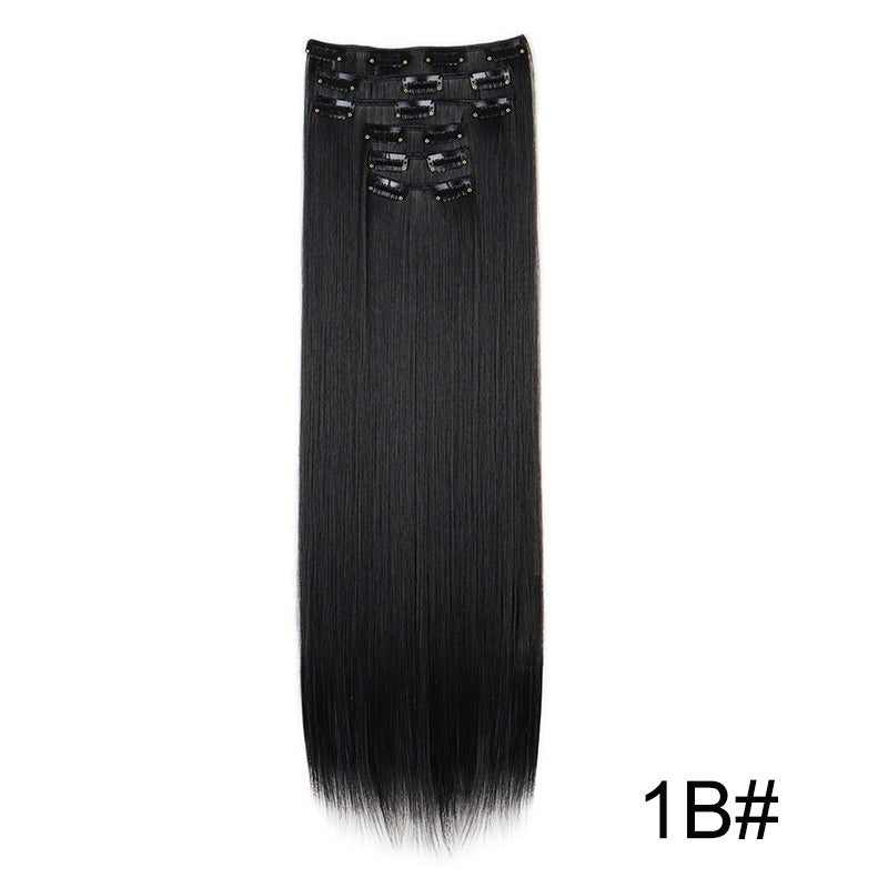 Extensiones de peluca, set de 6 piezas, cabello largo y liso