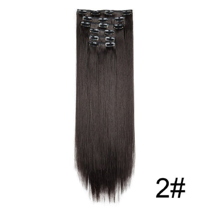 Extensiones de peluca, set de 6 piezas, cabello largo y liso
