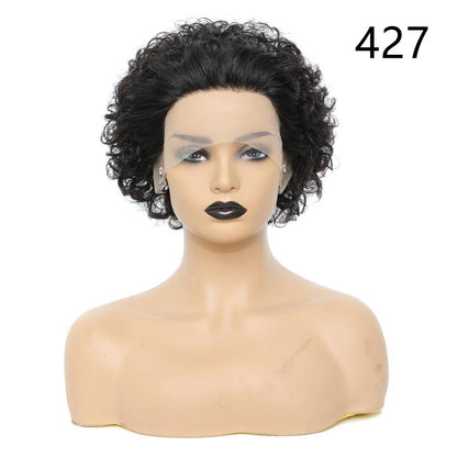Peluca de Cabello Humano – Estilo Fashion con Flequillo Inclinado
