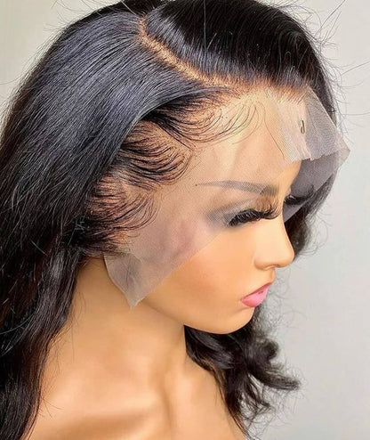 Peluca lace front 13x4 de cabello humano ondulado tipo body wave