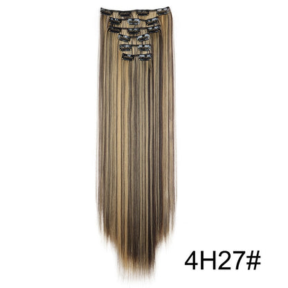 Extensiones de peluca, set de 6 piezas, cabello largo y liso
