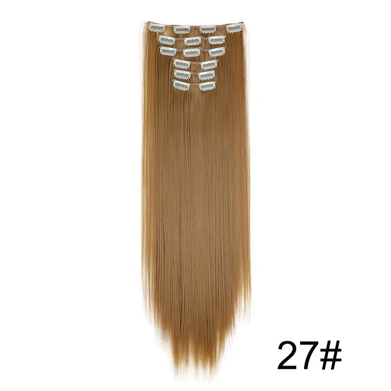 Extensiones de peluca, set de 6 piezas, cabello largo y liso
