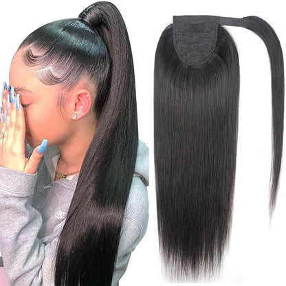 Coleta de Cabello Humano Liso – Color Natural 1B