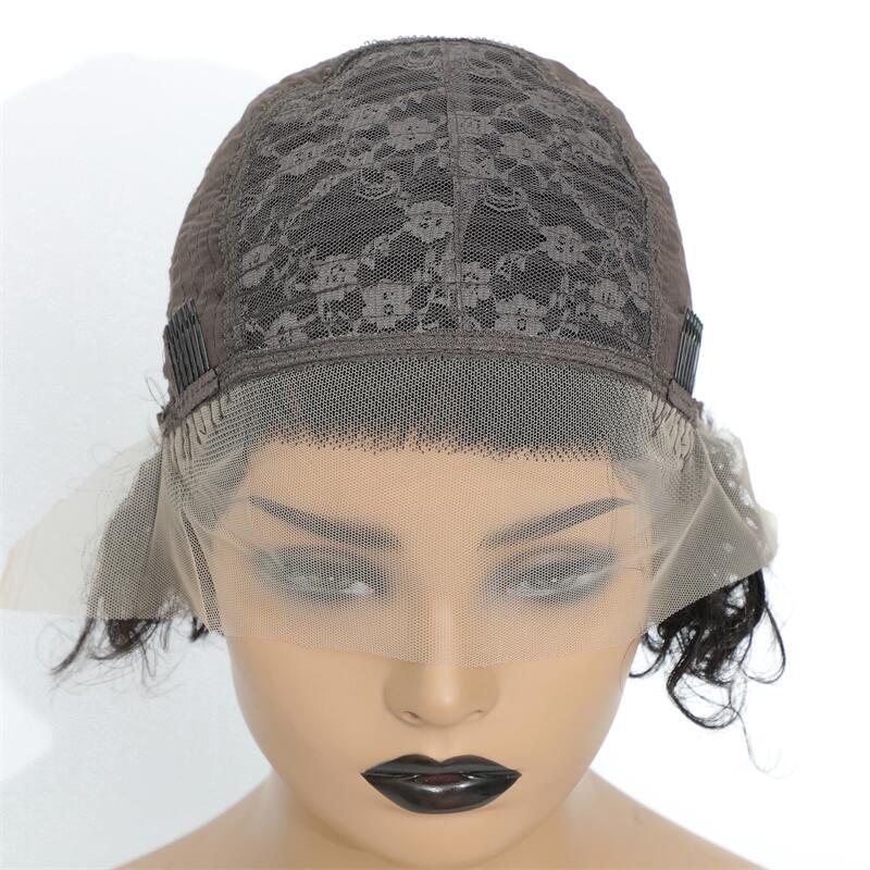Peluca de Cabello Humano – Estilo Fashion con Flequillo Inclinado