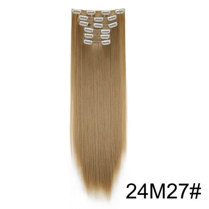Extensiones de peluca, set de 6 piezas, cabello largo y liso