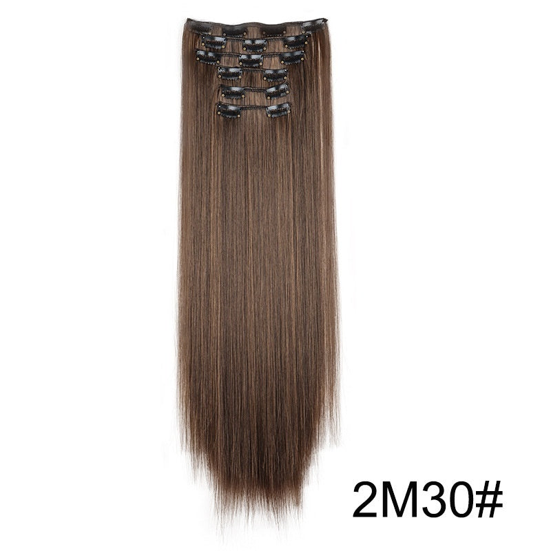 Extensiones de peluca, set de 6 piezas, cabello largo y liso