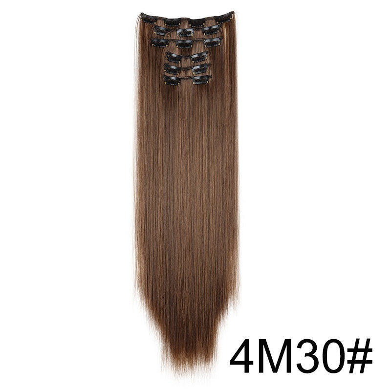 Extensiones de peluca, set de 6 piezas, cabello largo y liso